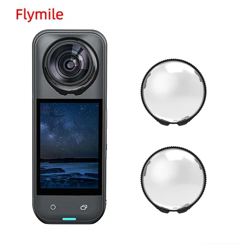 Flymile X5 tapa protectora de lente Premium para accesorios Insta360 X5 cubierta protectora de lente de PC transparencia de tapa a prueba de arañazos/caída/polvo