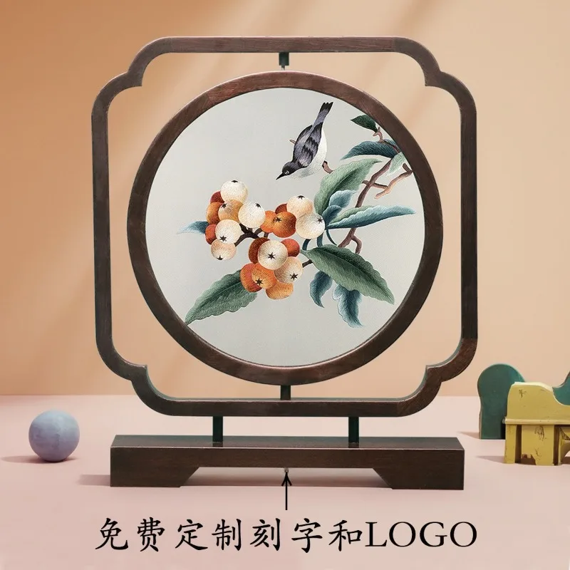 Suzhou embroidery ornament handmade double-sided embroidery screen Chinese style