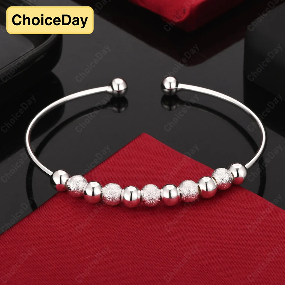 

ChoiceDay 925 Sterling Silver Exquisite Frosted Bead Bracelet Women Fashion Gift Temperament Charm Jewelry