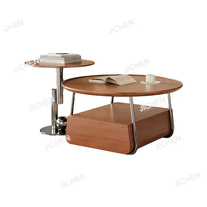 

Retro Wooden Coffee Table Designer Circle Unique Vintage Coffee Table Nordic Minimalist Mesa De Centro Furniture for Home