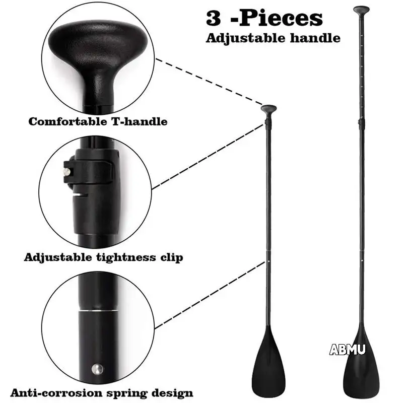 

2X Adjustable Stand Up Paddle Board Paddle With Unique Lock Design Floating Alloy Shaft Paddleboard Paddle,Black