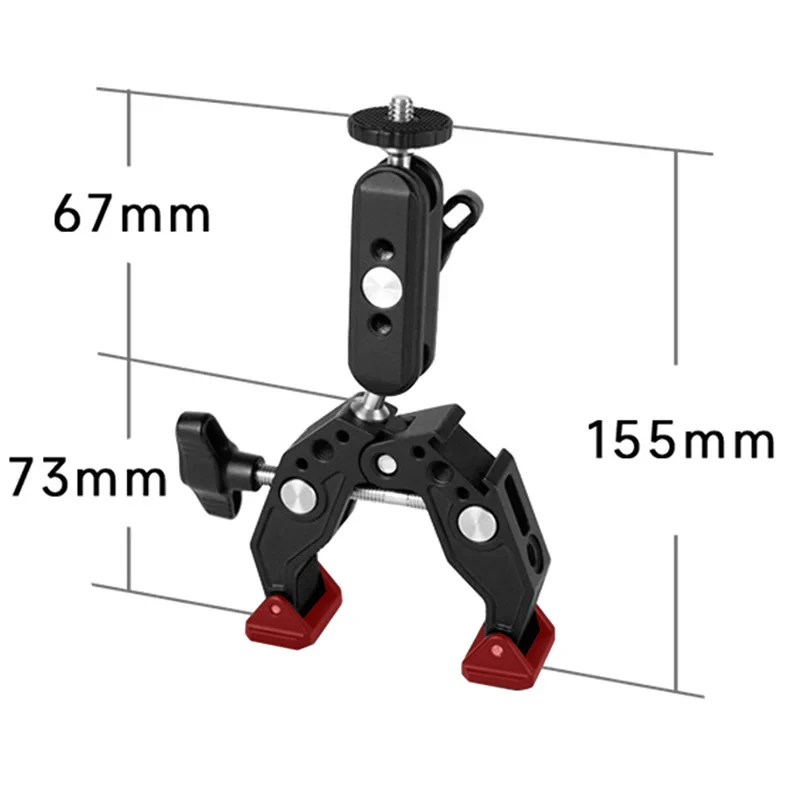 Aluminum Alloy Multifunctional and Powerful Crab Clip Holder, Suitable for Camera/action Camera/mobile Phone Photography