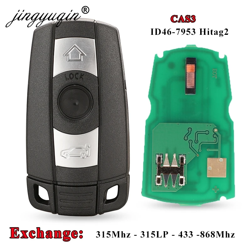 

jingyuqin Exchangeable 315LP 315 433 868MHz ID46 7953 Remote Smart Key for BMW CAS3 System E92/93 E60/61 3/5 Series X5 X6 Z4