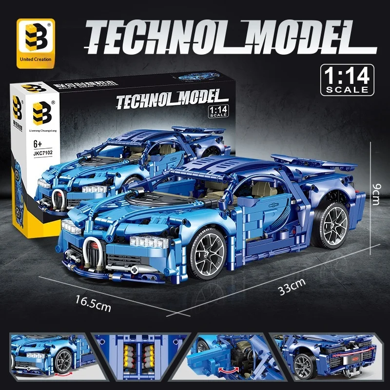 

Конструктор Lianhe Chuangxiang 7102 Bugatti Supercar в масштабе 1:14, коллекционная модель для взрослых и любителей конструкторов.