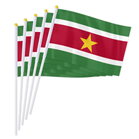 14*21cm Surinam Hand Flag, Surinamese National Hand Held Waving Small Flag World South American Countries Decor Gifts