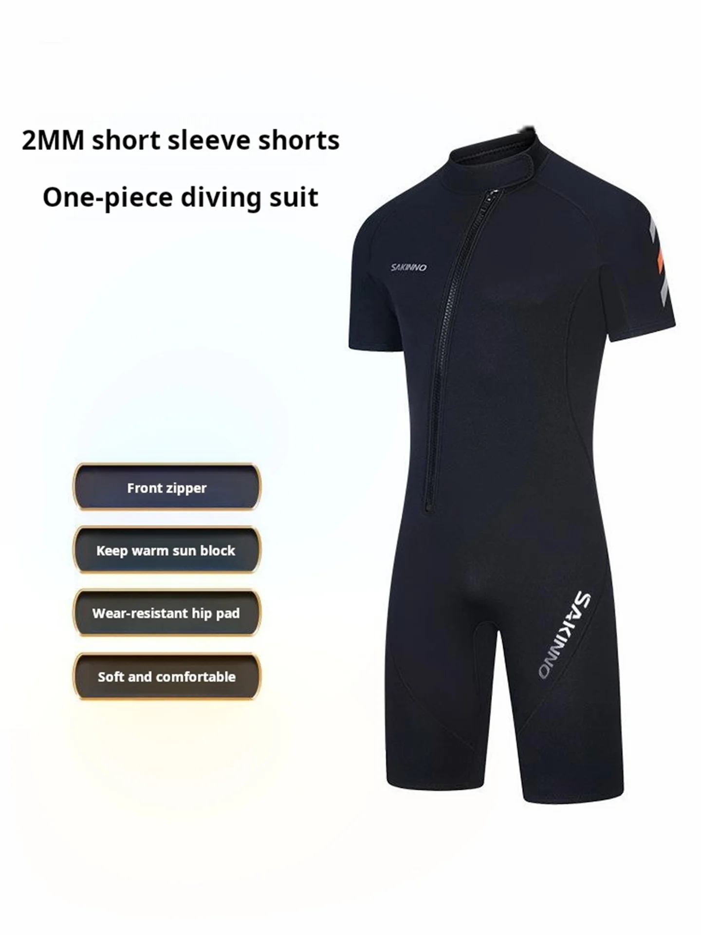 

2MM Neoprene Wetsuit Men's One-Piece Short-Sleeved Diving Suit Spearfishing Snorkeling Surfing Sun-proof Suit Thermal Swimsuit