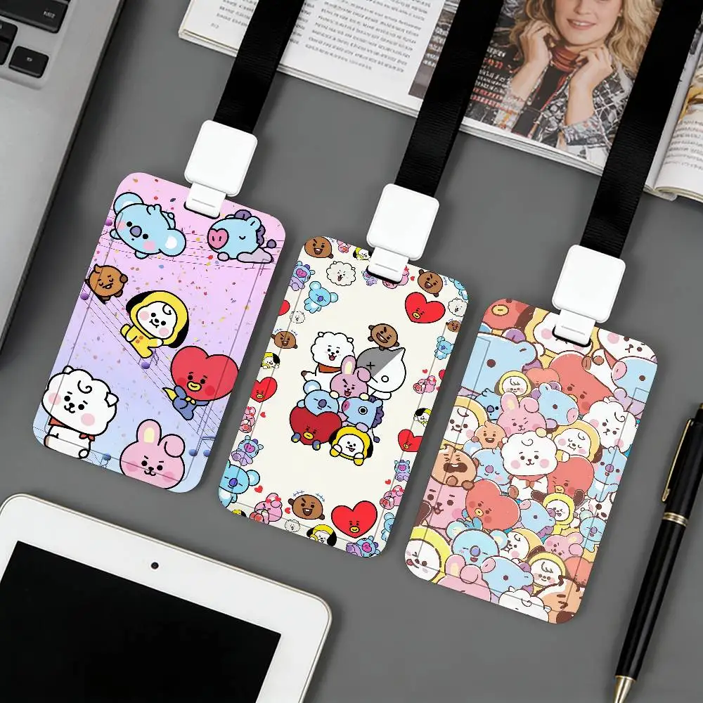 Porte-cartes avec personnages de dessins animés mignons, applicable aux cartes d'identité, aux cartes bancaires, aux cartes de transport en commun et aux cartes de travail B-BT-21