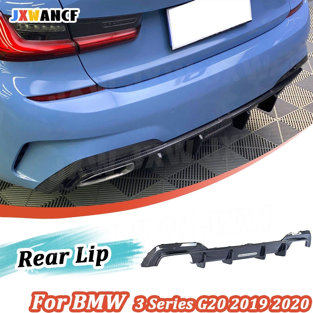 

Диффузор-спойлер из сухого карбона JXWANCF для заднего бампера BMW 3 серии G20 2019-2020, защитная накладка на задний бампер
