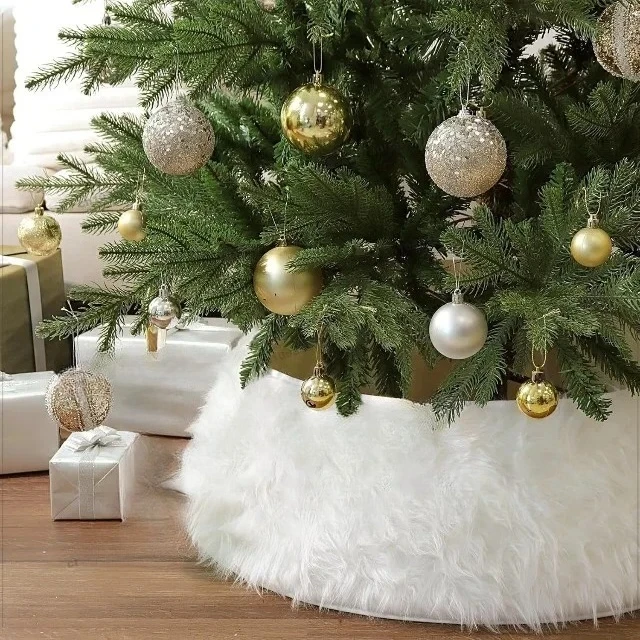 Christmas Ornament Vertical Rhombus Plush Knitted Christmas Tree Skirt Holiday Ornaments Gifts Tree Circumference Ornaments Xmas