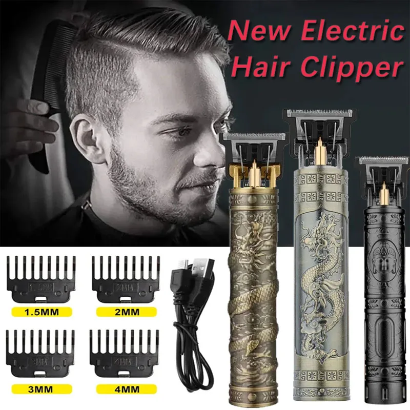 Hot Sale Vintage T9 Electric Cordless Hair Cutting Machine Professional Hair Barber Trimmer For Men Clipper Shaver Beard Lighter