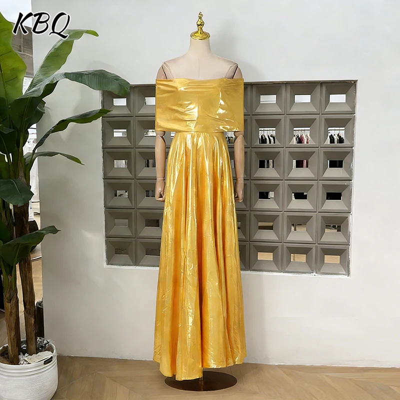 

Новое женское вечернее платье KBQ во французском стиле, цельное, с драпировкой, открытыми плечами и вырезом-лодочкой, приталенное, элегантное