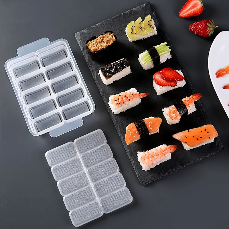 

5/10 Compartment Onigiri Mold Sushi Nonstick Pressure Storage Case Lunch Tools DIY Home Kitchen Clear Onigiri Sushi Tools