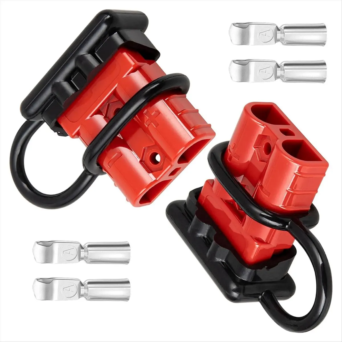 2PCS Battery Quick Connector 2-4 AWG Jumper Cable Plug Flame-Retardant Type Plug Power Quickly Connect 50A