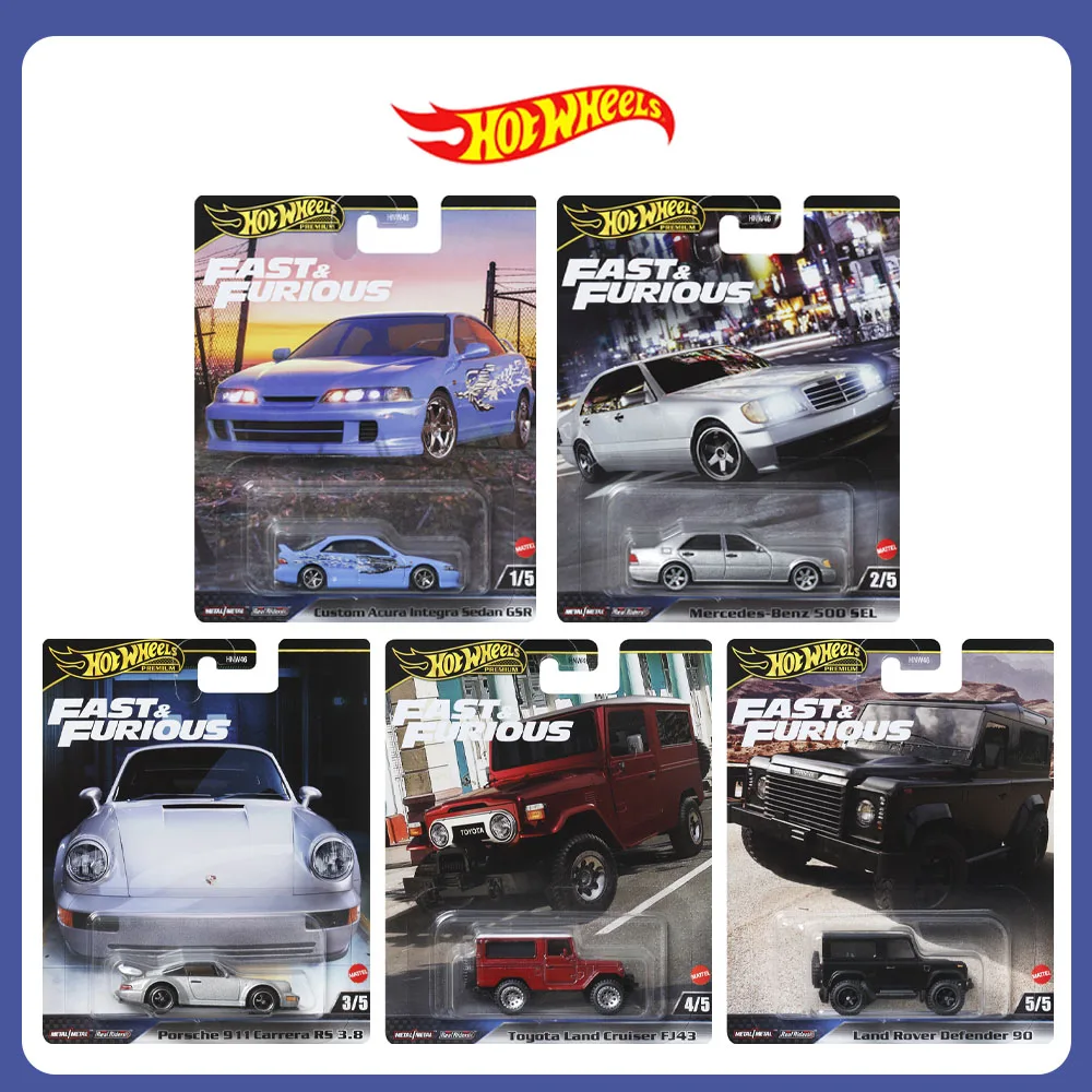 

Mattel Hot Wheels Fast & Furious HNW46 Custom Acura Porsche 911 Toyota Land Cruiser FJ43 Land Rover Defender Collectible Car Toy