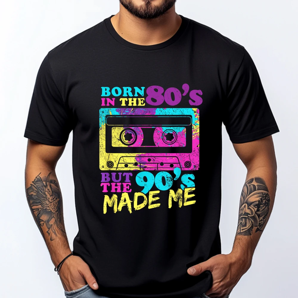 

Retro 80s Baby 90s Made Me Cassette Street Wear T Shirt Cotton T Shirt Men Harajuku XS Graphic T Shirts Gifts For Men