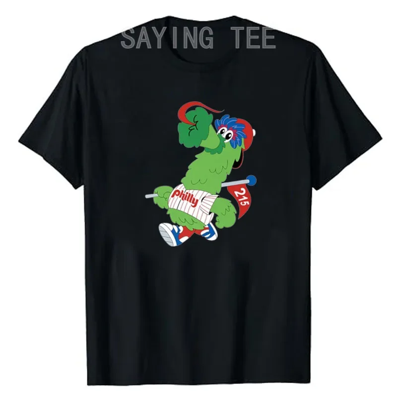

Baseball Mascot Graphic Short Sleeve Cotton T-Shirt Men Trip Basic Round Neck T-shirt