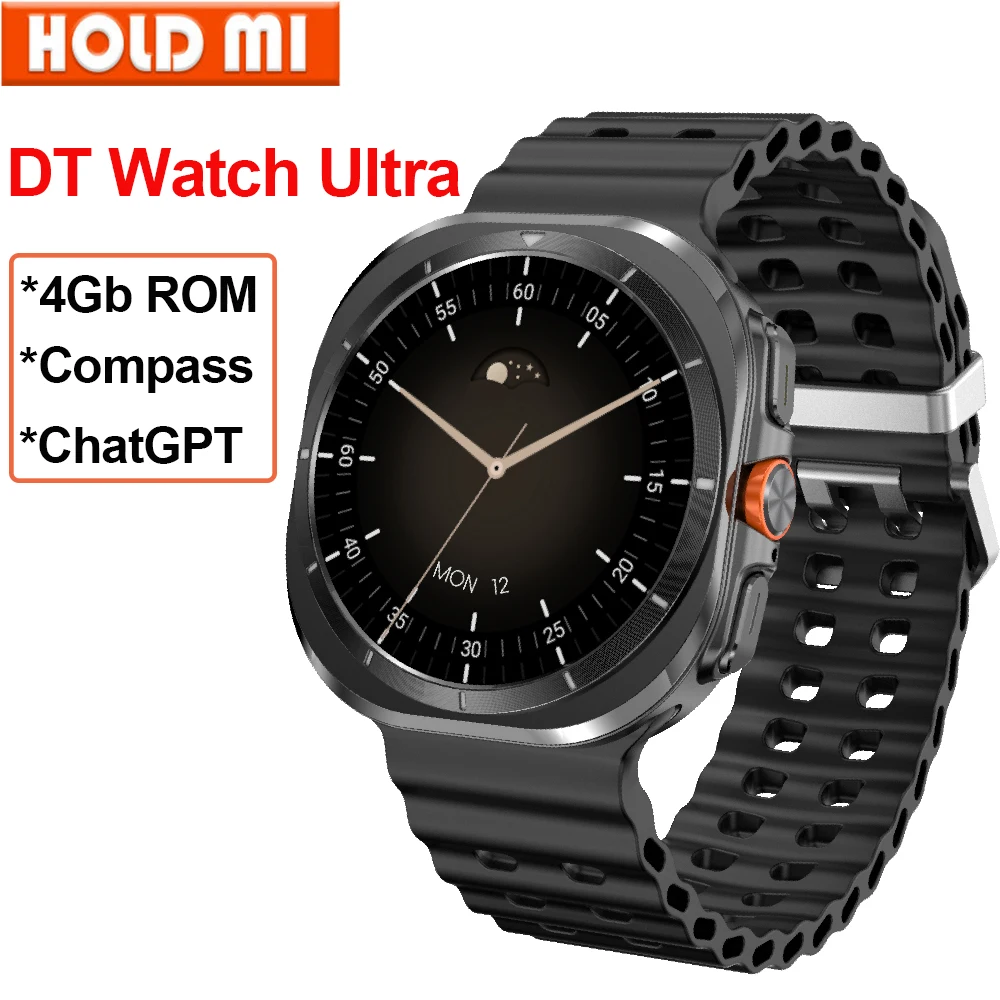 4GB ROM DT Watch Ultra Smart Watch Bluetooth Call ChatGPT 1.5inch Compass Local Music Games Sport Smartwatch Men