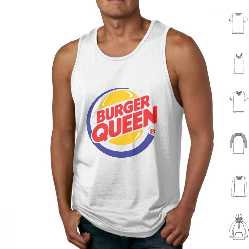 Burger Queen Tank Tops Print Cotton Burger Queen Burgers Burger Food Fast Food Yum Fries Delicious Trend Trendy Trending