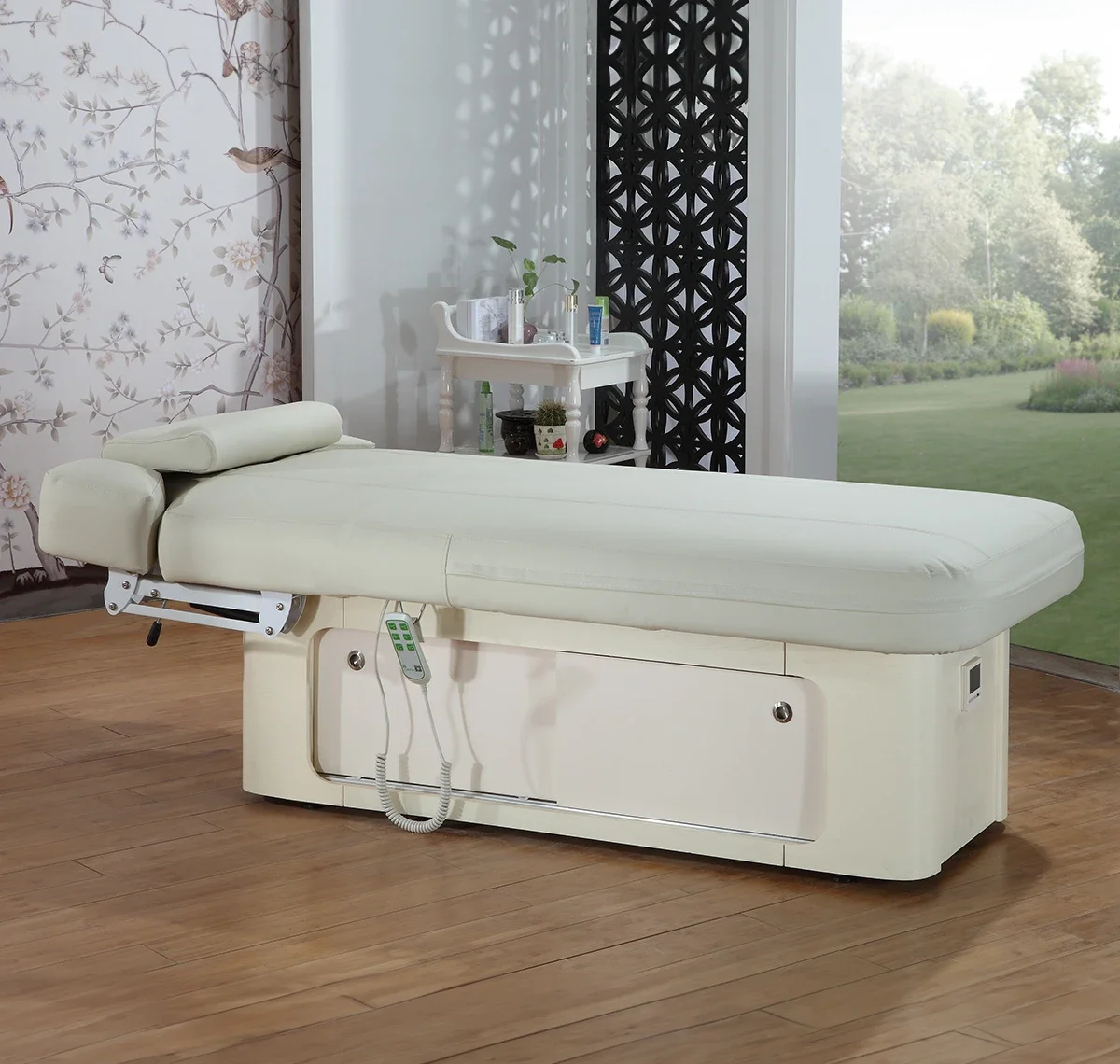 Beauty salon special intelligent lifting bed latex heating solid wood massage physiotherapy bed