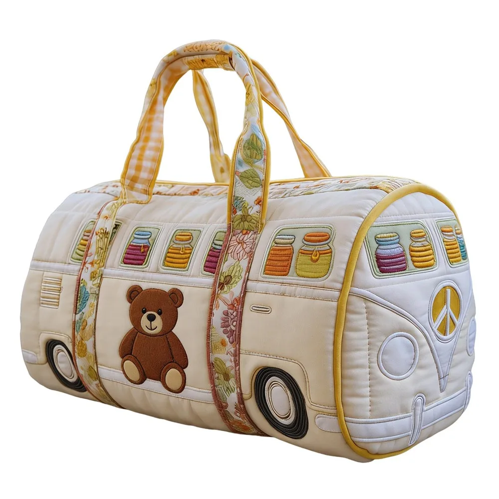 Adjustable Strap Quilted Duffle Bag Large Capacity Tote Bags Short-distance Handbag 3D Quilting Craft Travel Duffel Bag