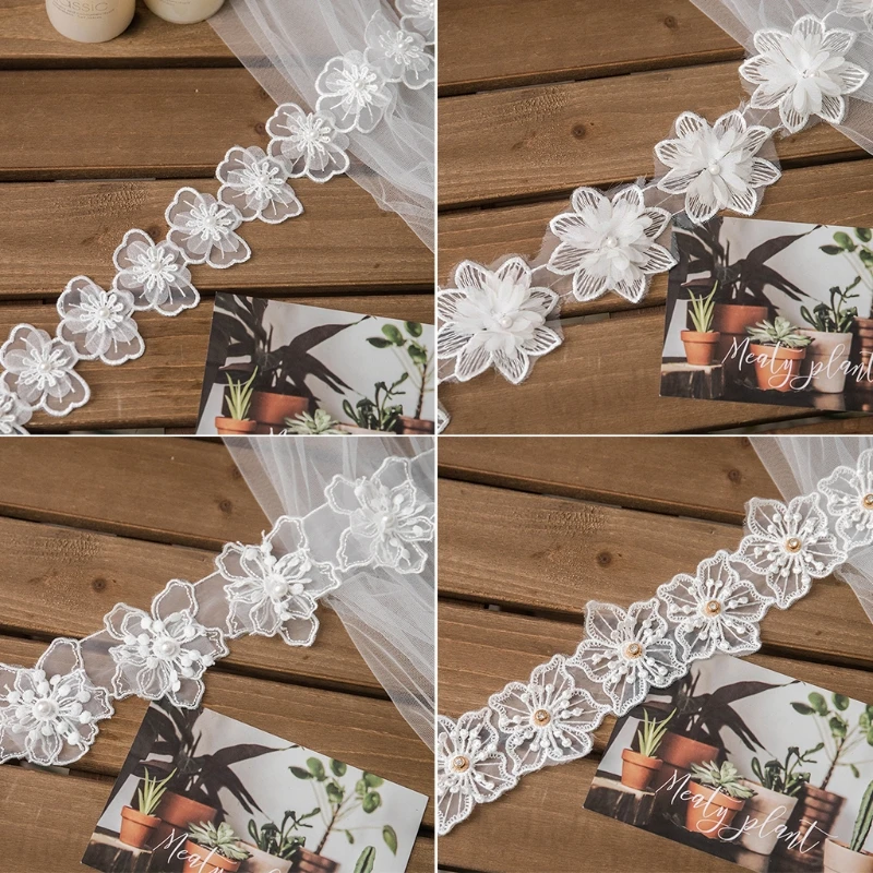 White Lace Trim & Embellishments DIY Handmade Wedding Decoration Clothing Dropship