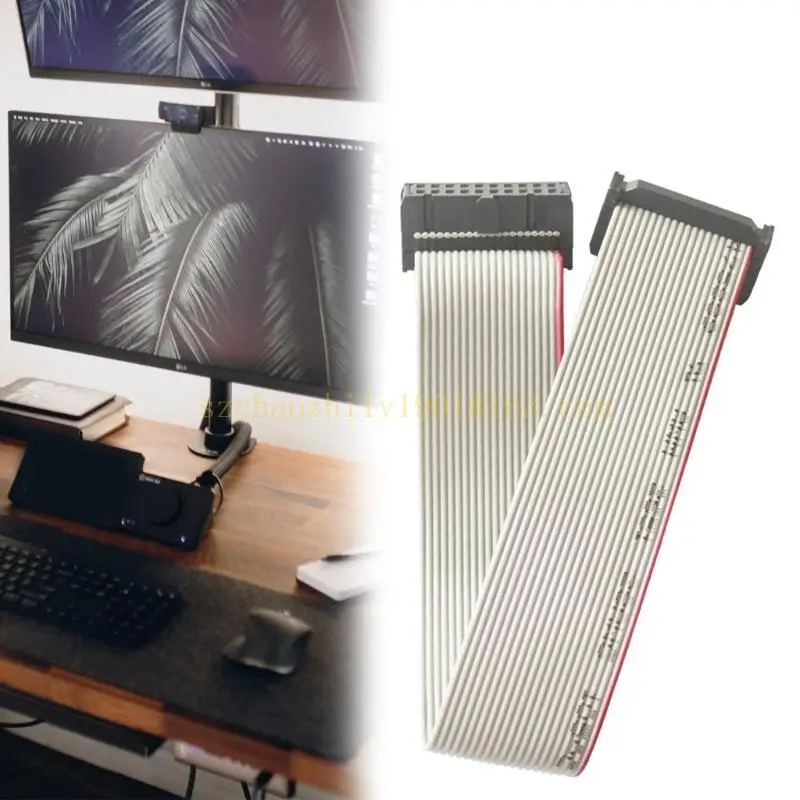 

62KA Professional 20 Pin JTAG Cable Gray Flat Ribbon Data Cable for Debugging and Programming with Enhances Durability