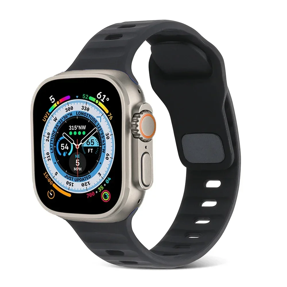 Спортивный силиконовый ремешок для Apple Watch Band Ultra 49 мм 10 42 мм 46 мм 9 8 7 6 5 4 45 мм 44 мм 41 мм 40 мм Удобный браслет Correa