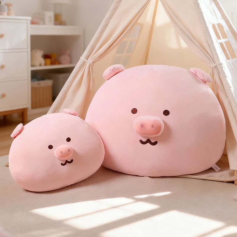 

Kawaii Round Ice Silk Pig Plush Pillow, Ultra Stretch Cool Touch Fabric Cute Pig Face Stuffed Cushion for gifts.