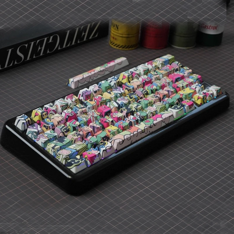 Custom PBT Dye-Sublimation Keycaps,Side-Legend Shine-Through, OEM Profile for Mechanical Keyboard,Compatible with Magnetic Axis