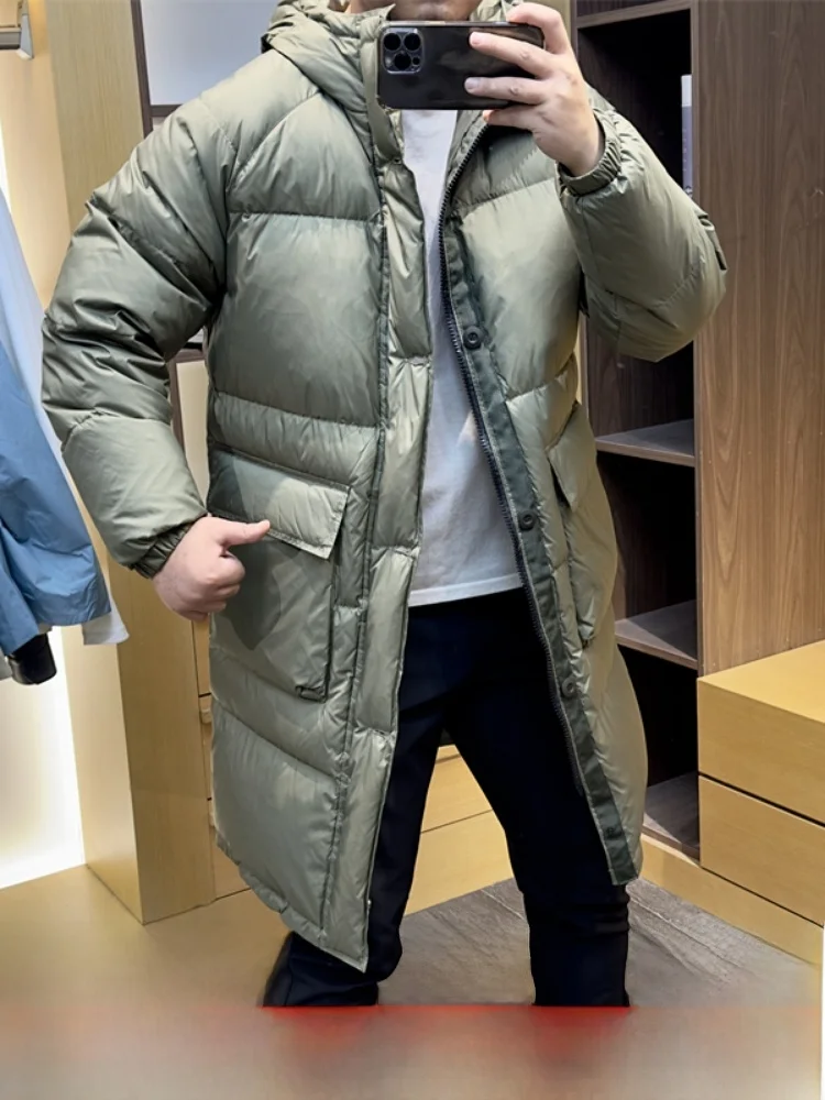 

High Fill Power down Jaet Long Coat Hooded ex Winter Outerwear Puffy Lightweight Polyester Fiber White Du down