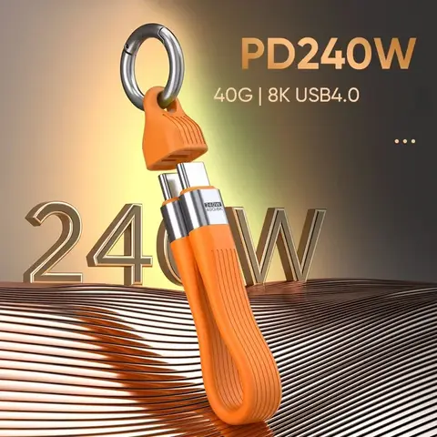 240W Fast Charging Cable 40Gbps USB4.0 Short Type-C To Type-C Cable Type C Data Transfer 8K Data Charge Extension For IPhone17