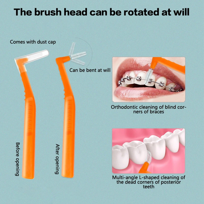 Ортодонтическая межзубная щетка, детали, мягкая двухлучевая зубная щетка, специальная щетка для ухода за полостью рта и взрослых