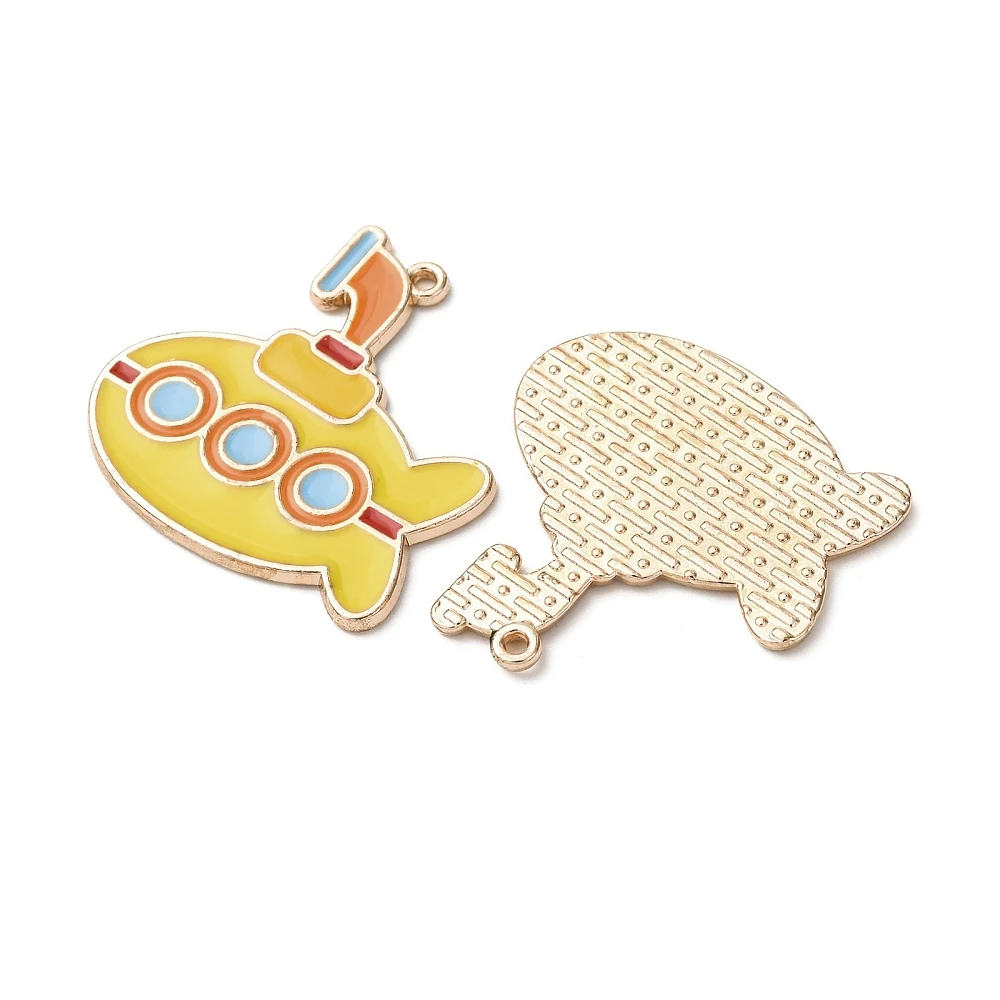 70pcs Golden Enamel Submarine Charms Mixed Color Submarine Pendants for Keychain Bracelet Necklace Decor Jewelry Making Supplies