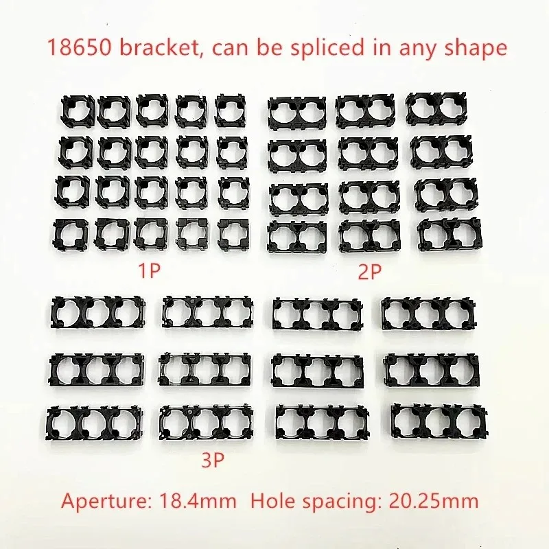 

18650 Lithium Battery Bracket Fixed Combination With Splicing Buckle Cylindrical Battery Cell Connection Seat