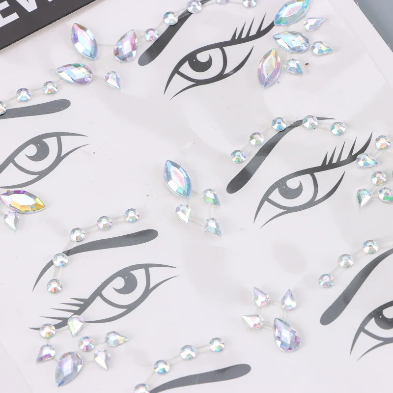 3D-Strass-Aufkleber mit Glitzer-Effekt für Damen, temporäre Diamant-Aufkleber, DIY-Party-Schmuck, Diamant-Dekoration, Abziehbilder – Detail 6