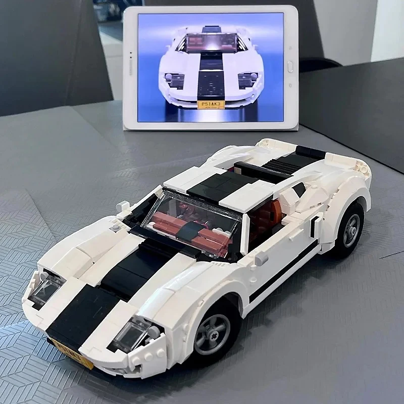 

1254 шт. технический MOC-104681 Ford GT40 скорость спортивный автомобиль строительный блок модель гоночный автомобиль в сборе DIY игрушка для взрослых Рождественский подарок