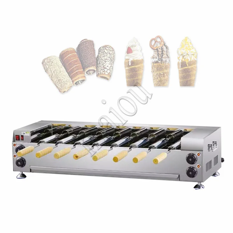 

Gas 110v/220v Electric Chimney Cake Machine Donut Doughnut Ice Cream Cone Maker Hungary Trdelnik Chimney Bread Roll Machine