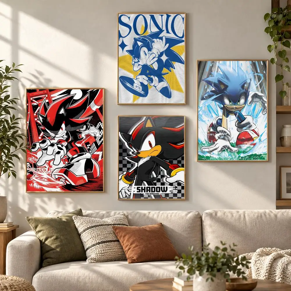 Game S-Sonic The Hedgehog Poster HD Waterproof Aesthetic Wall For Home Decor Trendy Durable Easy To Apply Art