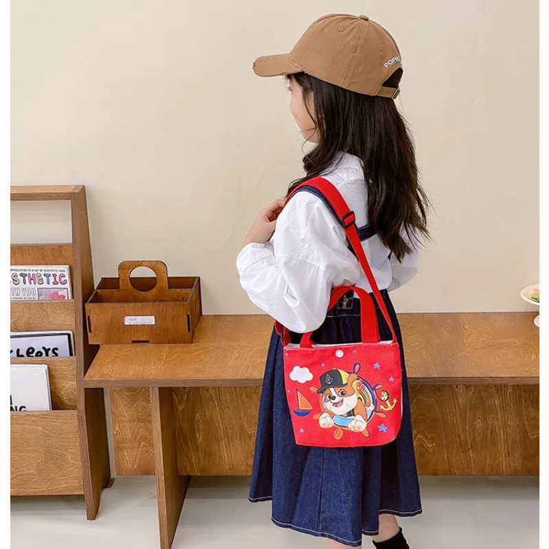 PAW Patrol Anime Umhängetasche Niedlicher Welpe Charakter Chase Marshall Kinder Einzelne Umhängetaschen Cartoon Lässige Canvas Handtasche