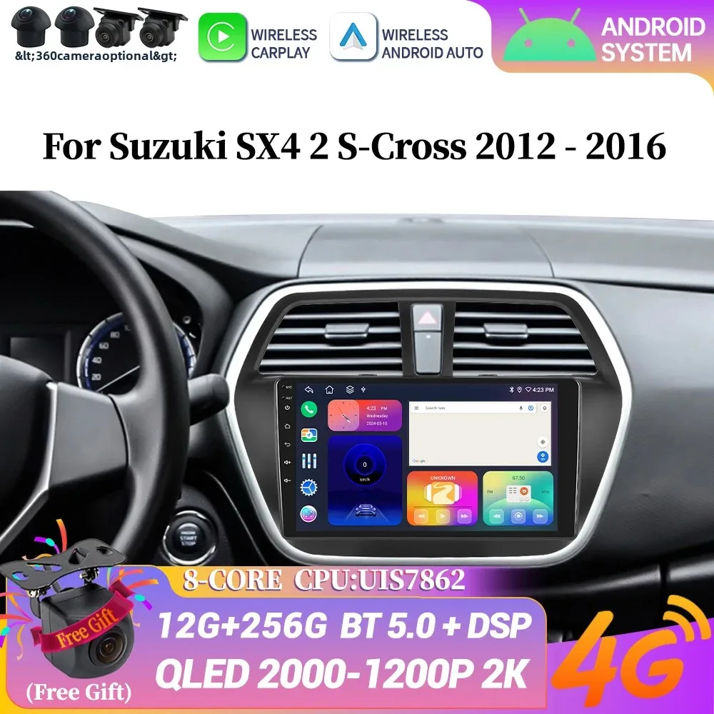 

Android 14 For Suzuki SX4 2 S-Cross 2012-2016 Wireless Bluetooth Carplay Stereo Head Unit Screen Car Radio Multimedia Navigation
