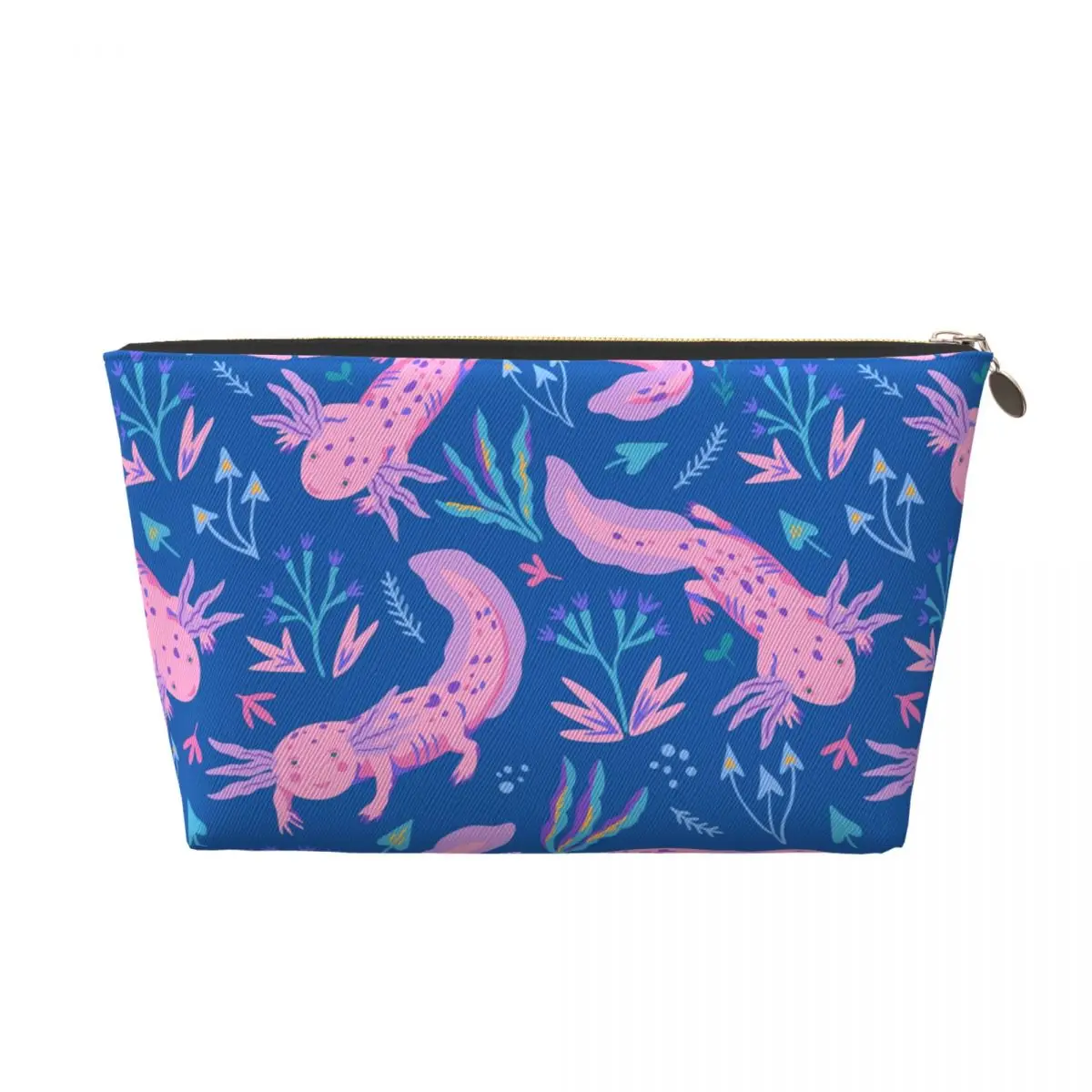 Custom Cute Salamander Animal Axolotls Makeup Bag for Women Travel Cosmetic Organizer Kawaii Storage Toiletry Bags