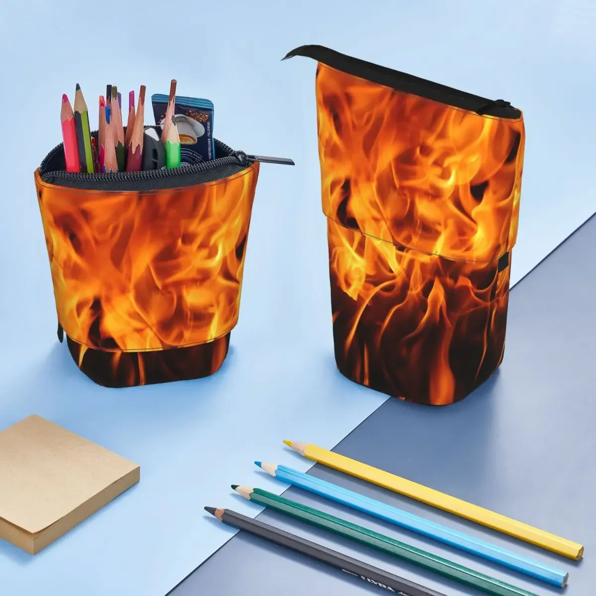 

Burning Fire With Sparks Reversible Pencil Case for Kids Gifts Pen Box Pencil Bag Stationery Supplies Pen Holder Bag