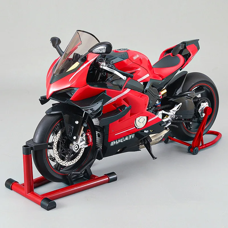 

Large size 1:7 V4 Motorcycle Model - Alloy Die-Cast with Smoke Effect & Light/Sound Official Licensed Collector‘s Gift
