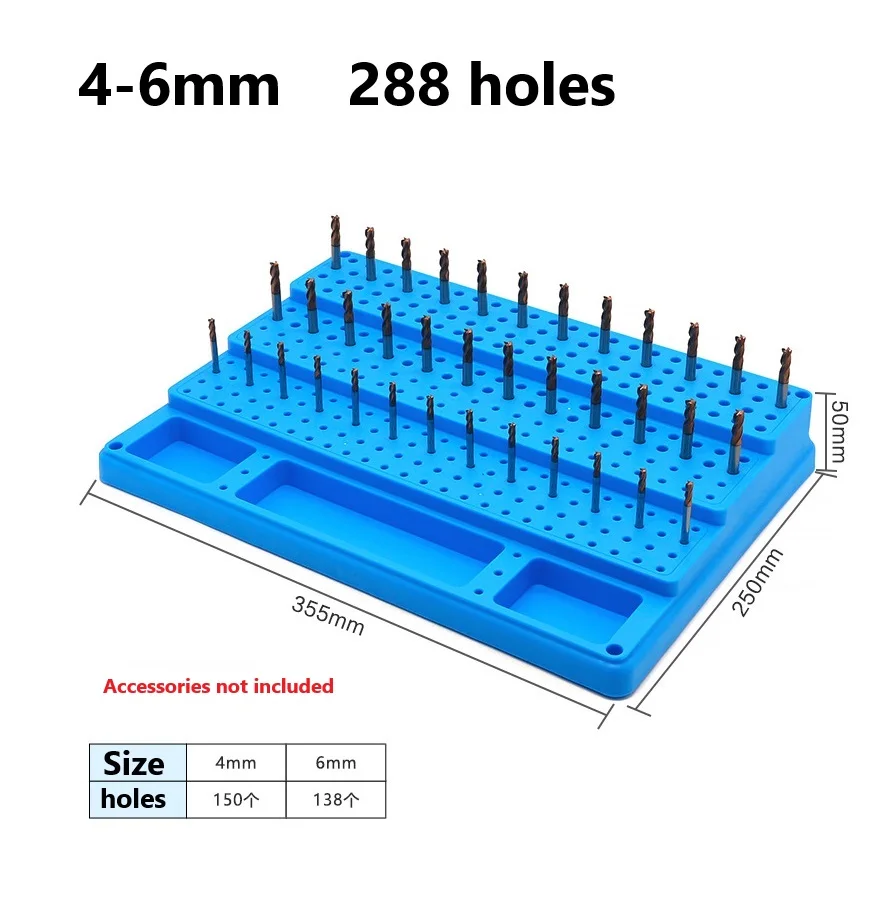 Cutting Tool Organizer CNC Storage Box Multiple Hole Configurations Reinforced Bottom Construction Storage Box For Tools
