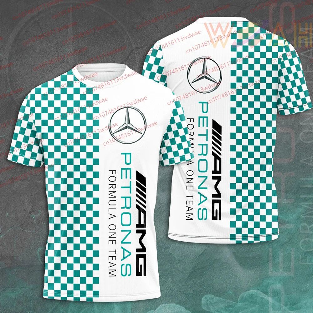 Camiseta para hombre, camiseta de manga corta, equipo de Fórmula 1, camiseta del equipo Mercedes Benz AMG.Petronas, camisetas con estampado 3D, camiseta para niños