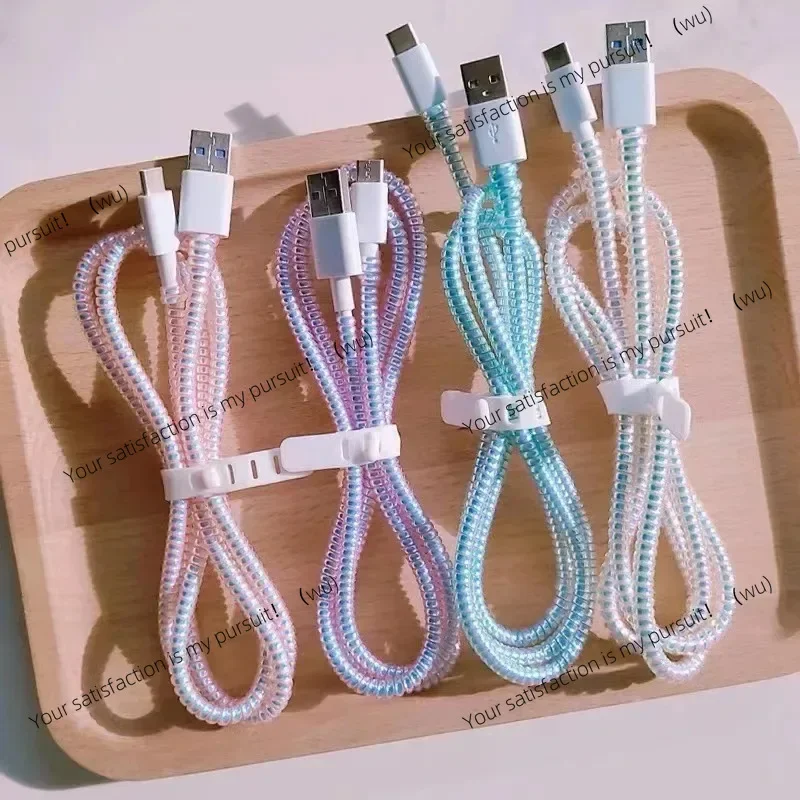 1/2 piece 1.6 meters protective cover, universal mobile phone charging cable protective cover,suitable for Xiaomi Samsung iPhone