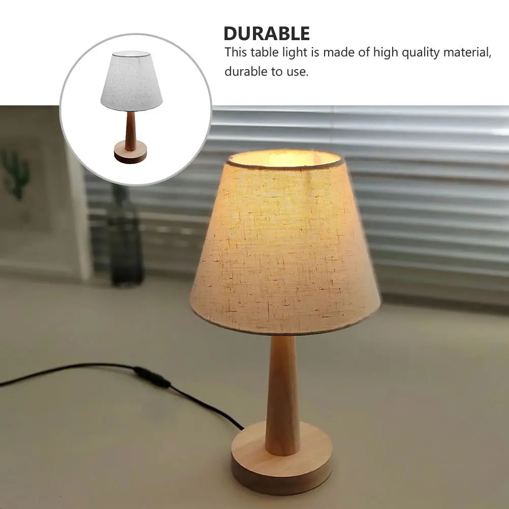 

1Pcs Solid Wood LED Bedside Light Modern Table Lamp Linen Lampshade USB Charging Reading Night Light Bedroom Study Lamp