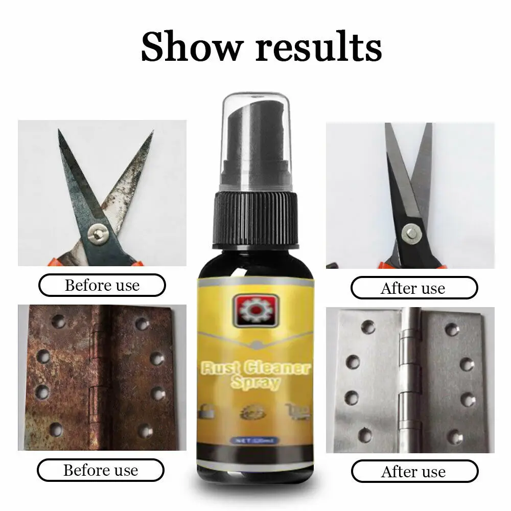 30ML Rust Remover Spray Metal Surface Cleaner Stainless Steel Pot Polisher Multi-Purpose Rust Removal Car Wheel Rust Remover