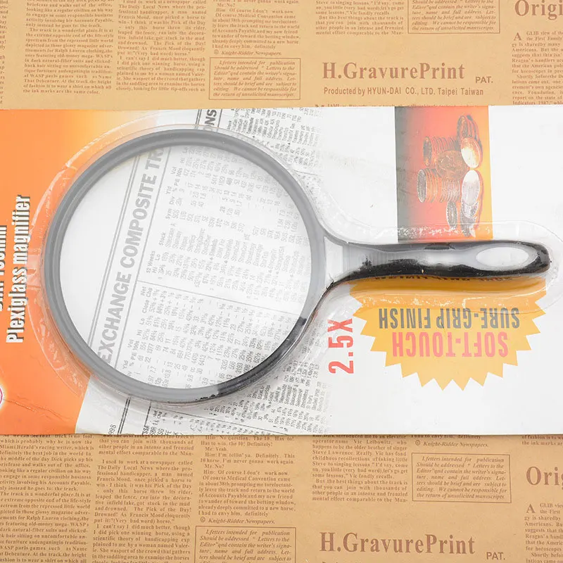 Handheld Magnifier 2.5X 130 mm Large Lens  Magnifier Reading Map Newspaper Handle Magnifying Glass Jewelry Loupe Low Vision Aids