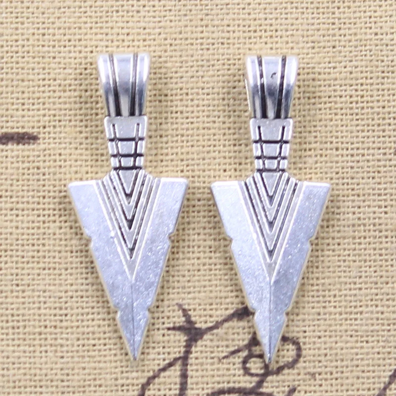 8pcs Charms Indian Arrowhead Dagger 37x15mm Antique Silver Color Pendants DIY Crafts Making Findings Handmade Tibetan Jewelry